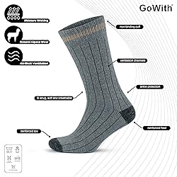 GoWith 2 Pairs Alpaca Wool Socks for Men and