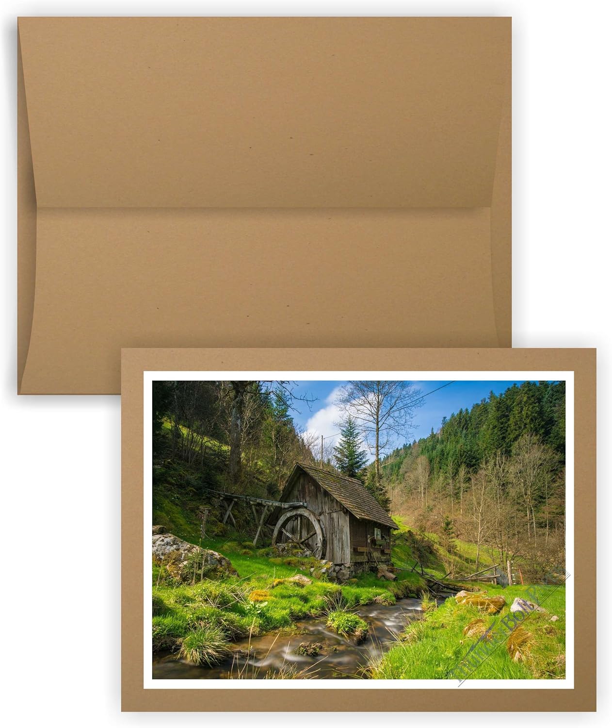 5X7 Cut Size Cards with A-7 Envelopes - Brown Kraft Fiber - 50 Sets - Matching Pack - Invitations, Greeting, Thank Yous, Notes, Holidays, Weddings, Birthdays, Announcements - 80# Cardstock : Office Products