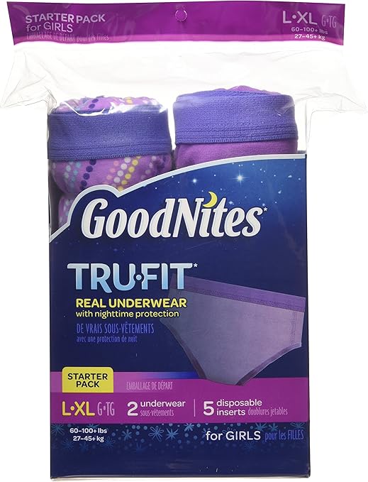 GoodNites TRUFIT Real Underwear Starter Pack for Girls L/XL Amazon