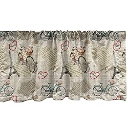 Ambesonne Romantic Window Valance, Newspaper