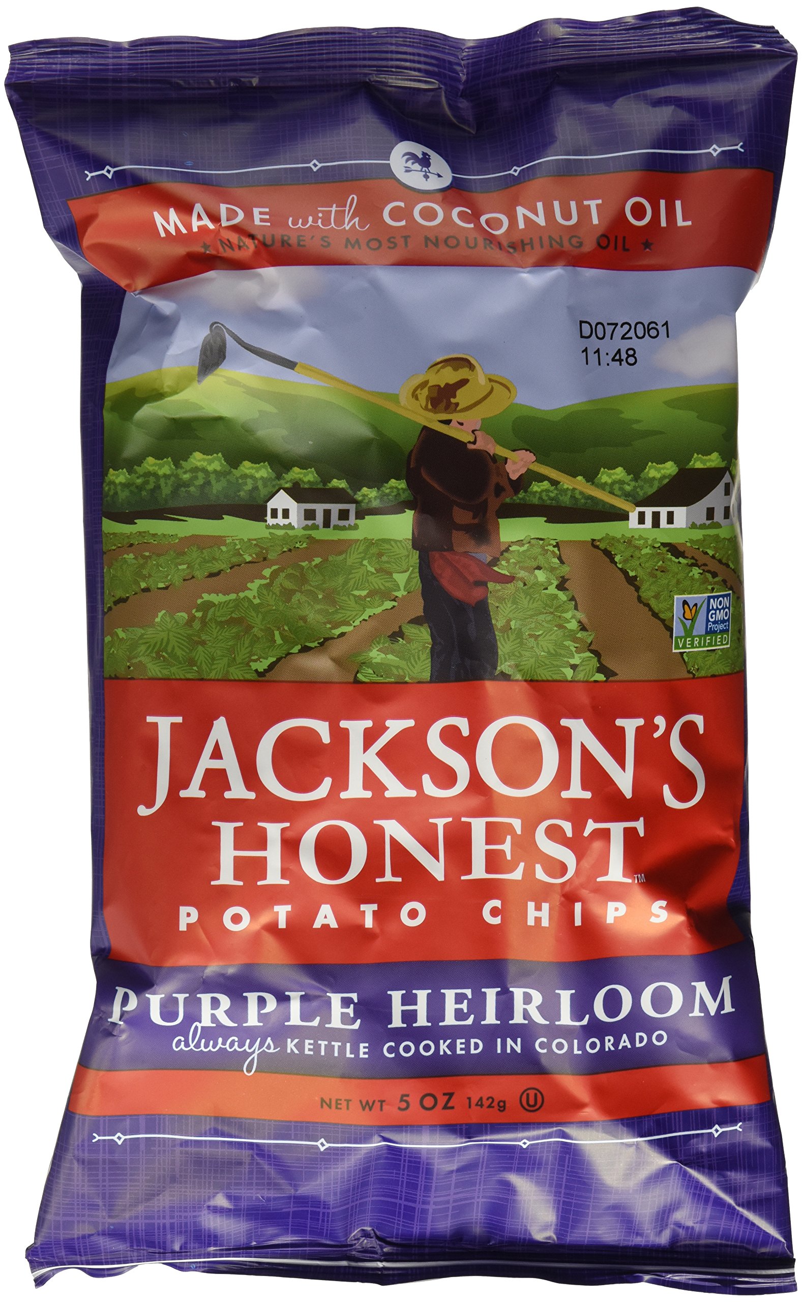 Purple Heirloom Potato Chips, Cooked in Coconut Oil, Paleo Friendly, 5 Oz, (2 Pack)