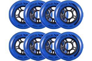 Rollerex VXT500 Inline Skate Wheels (8-Pack) (Various Size & Color Options Available) -Indoor Outdoor- Intended for Roller Blade Wheel Replacement