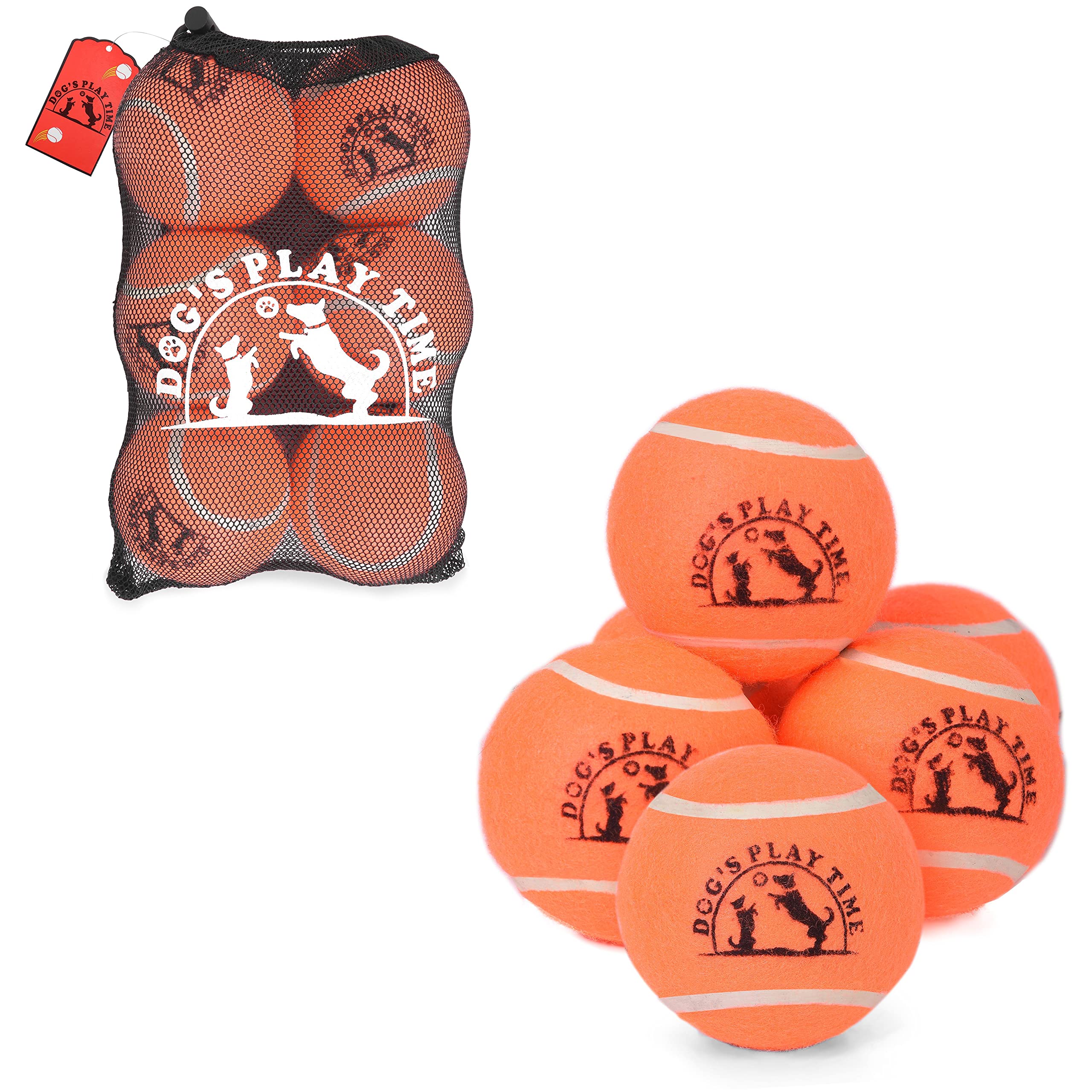 SPIN FIRST Durable Dog Tennis Balls – Tough Non-Toxic Fetch Balls for Dogs, Soft on Teeth, High Visibility Bouncy Pet Toy for Training & Outdoor Play