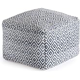 Anji Mountain 16" H x 22" W Handmade Pouf Ottoman for Living Room &amp; Couch | Soft &amp; Fluffy Ottoman Pouf, Lightweight, Decorative Floor Pouf Seating for Bedroom &amp; Home D&eacute;cor Accent, Nightlife