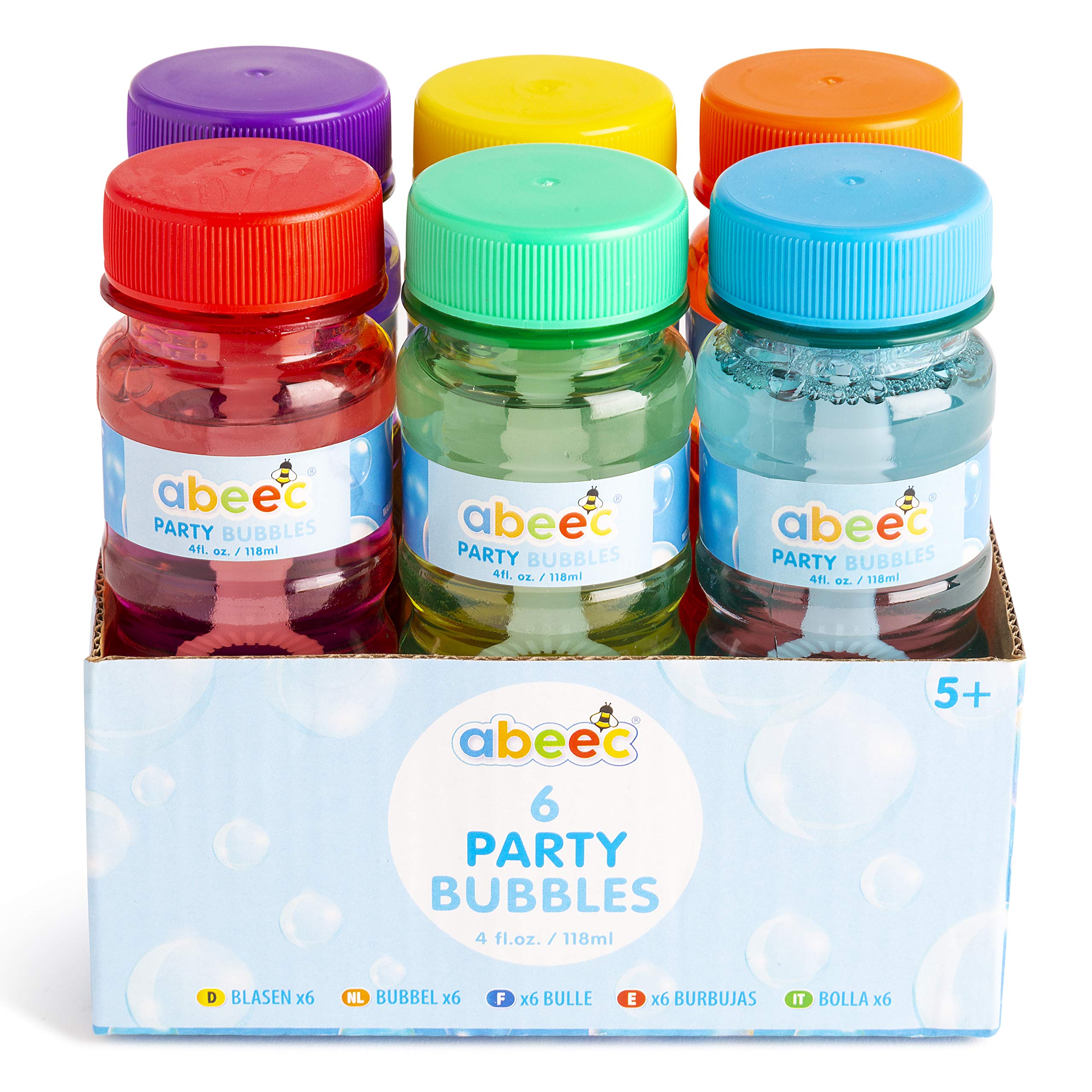 Abeec 6 Pack Bubbles For Kids - Multipack Bubbles For Children - Party Bag Fillers