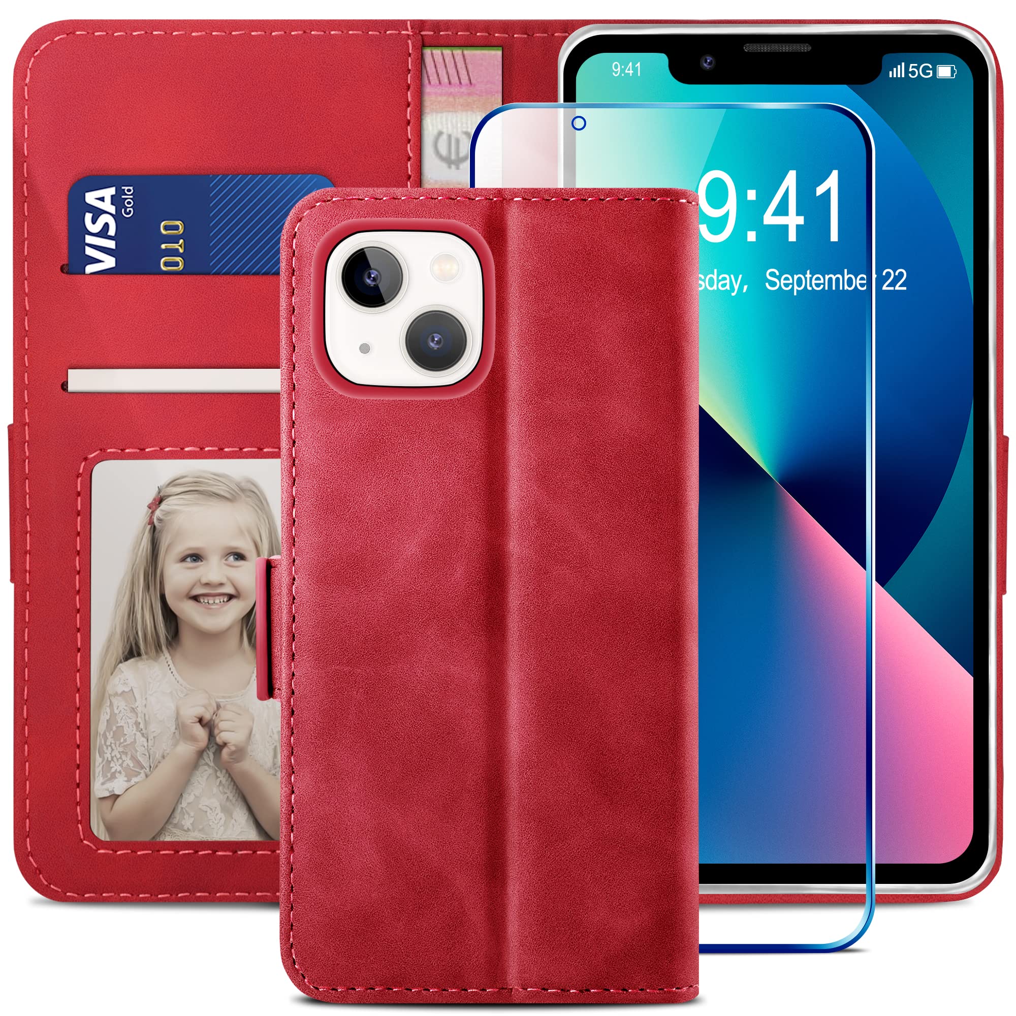 YATWIN Case Compatible for iPhone 13 Red — image 1