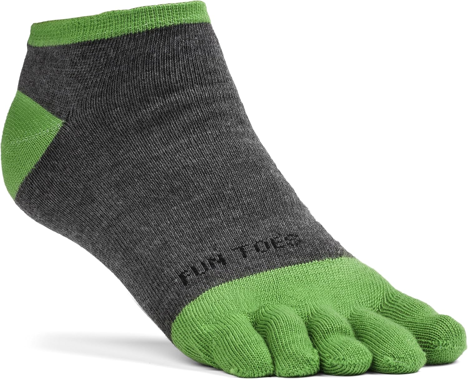 FUN TOES Men's Toe Socks Lightweight Breathable-Value 6 PAIRS Pack- Size 10-13 (2 Grey-Black/ 2 Black-Grey/ 2 Grey-Green): Clothing