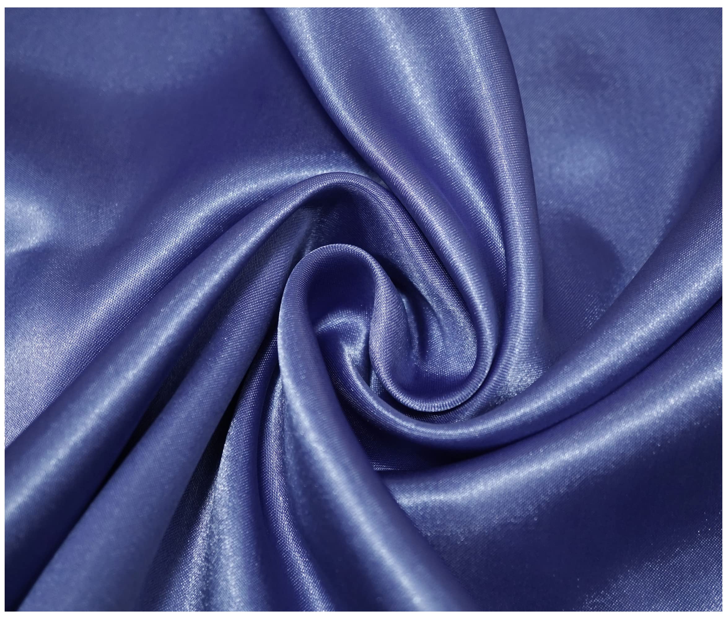 Silky Satin Polyester Fabric for Dressmaking Wedding Crafts Quilting Sewing 150cm Wide (200 x 150cm / 79" x 60", Hyancinth)