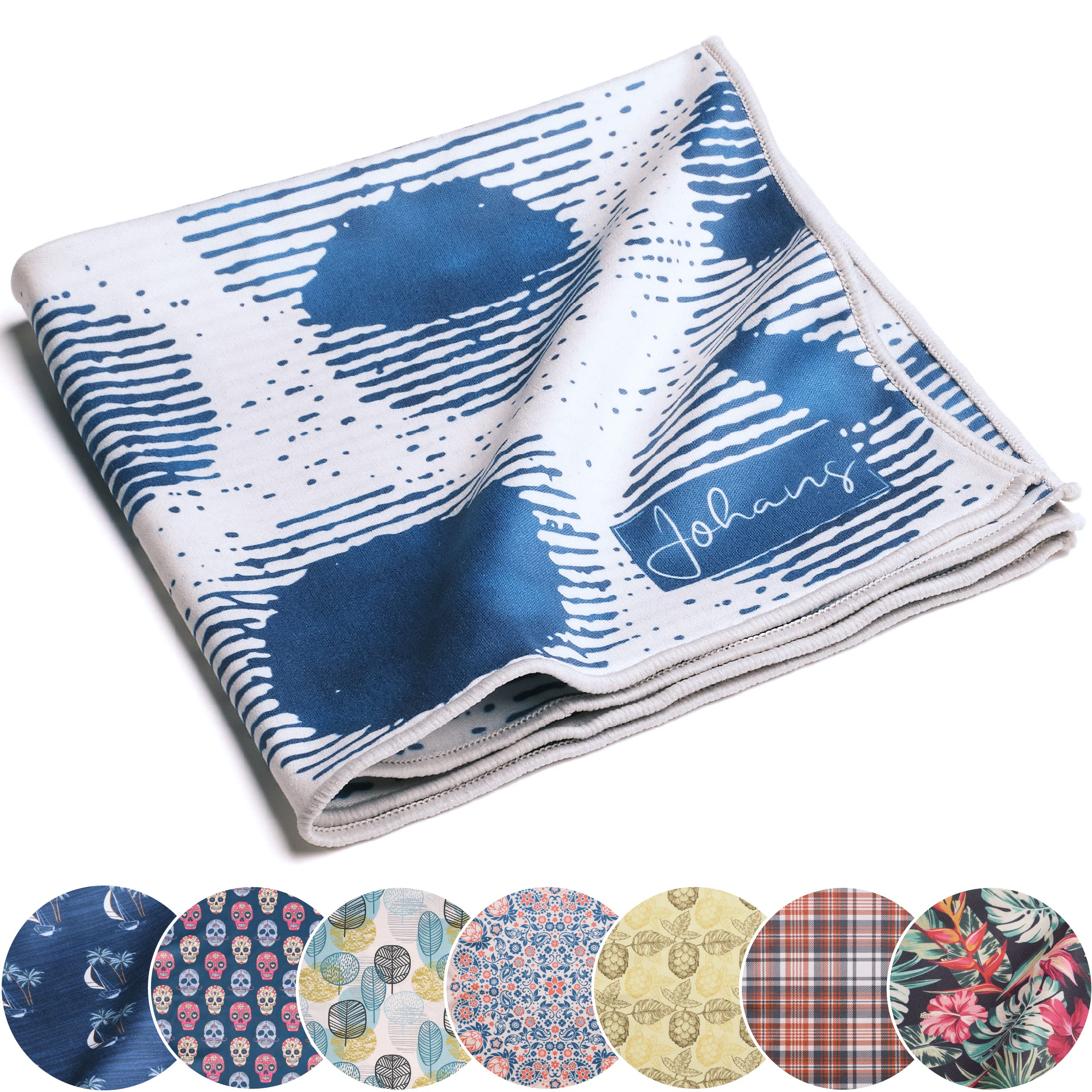 Johans® XXL Microfibre Cloth | Optical Quality 30 x 30 cm for Cleaning Glasses, Smartphone, Tablet, Camera | Glasses Cleaning Cloth, Screen Cloth (Circles)