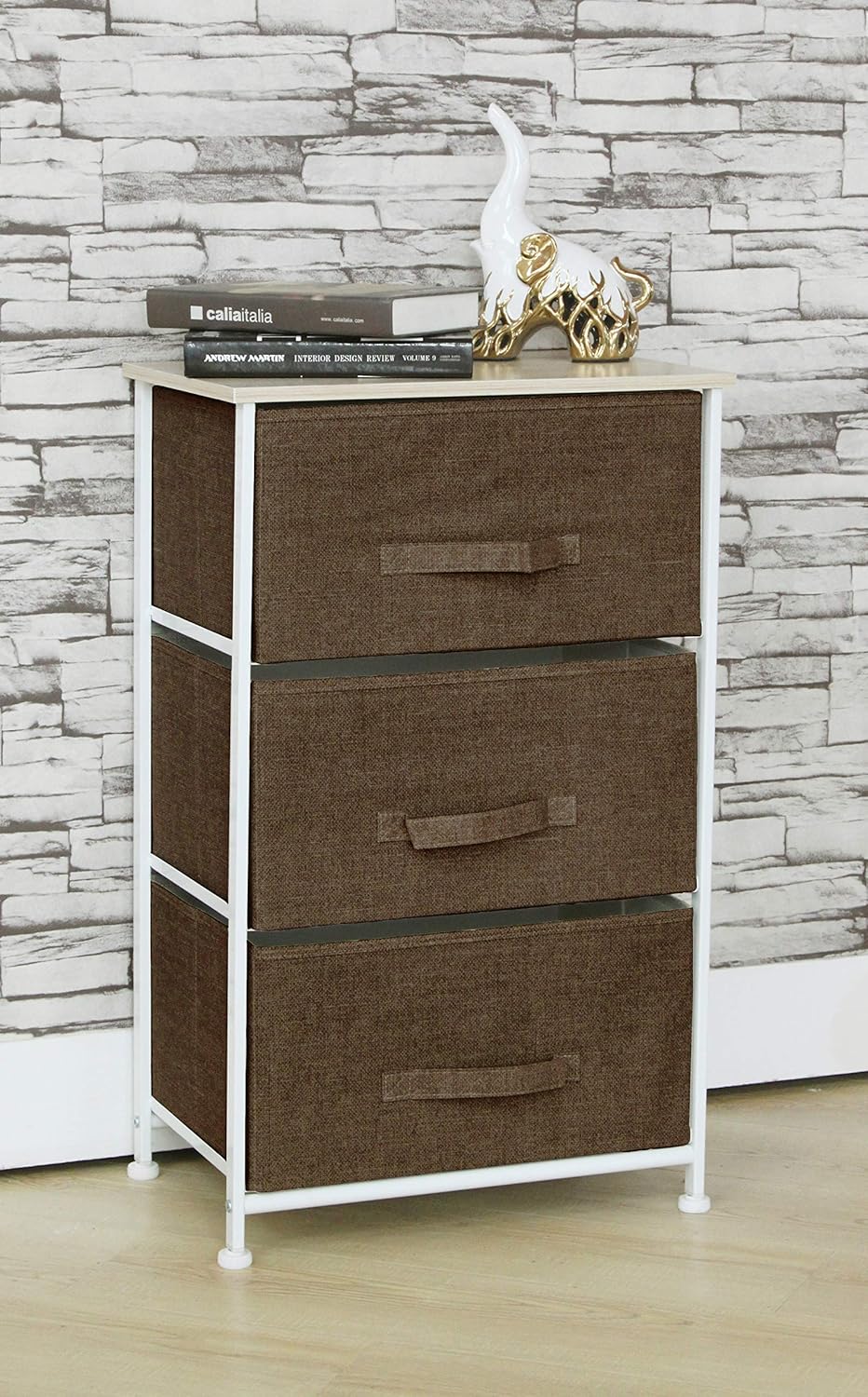 Amazon Com Fancy Linen 3 Grey Drawer Storage Chest Organizer Unit