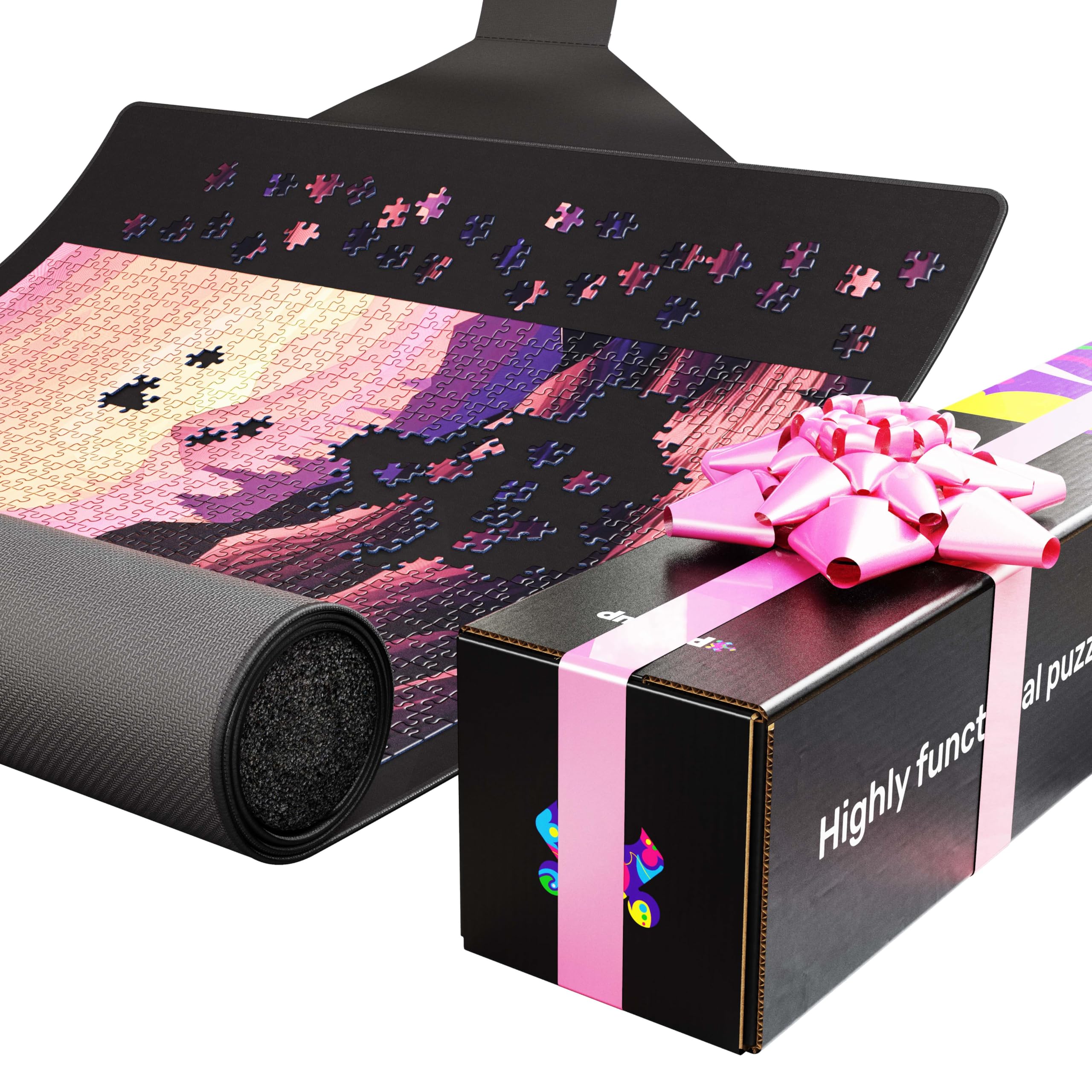 Puzzlup Jigsaw Mat 1500 Pieces - 66 X 120 cm (26 x 47 Inches) - Portable Non Slip Roll Up Puzzle Mat - Suited for Puzzles of 500, 1000 or 1500 pieces - Portapuzzle With Gift Packaging — image 1