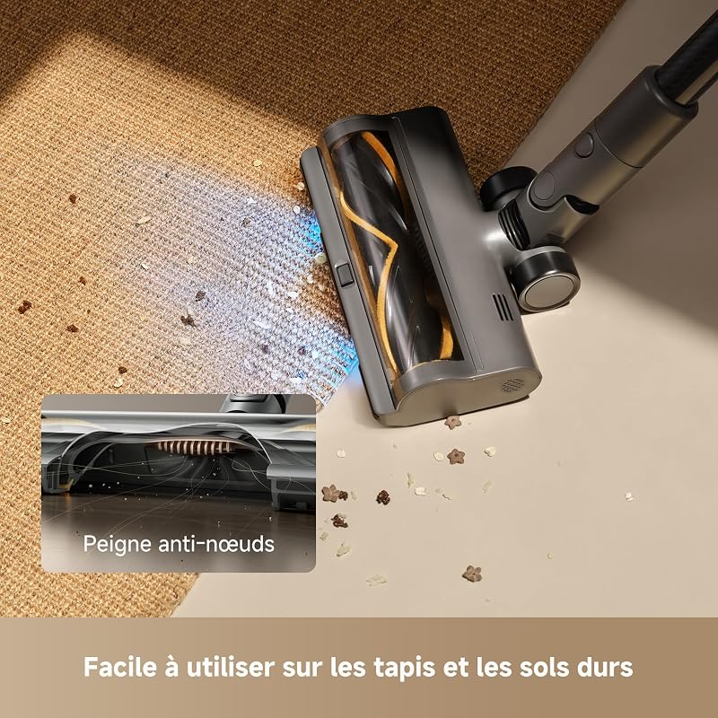 R30 Aspirateur Balai sans Fil, 22 000 PA/190AW, Brosse latérale