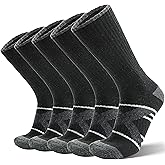 ANTSANG 5 Pairs Merino Wool Hiking Socks for Men & Women Thermal Winter Warm Moisture Wicking Cushion Boot Socks