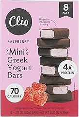 CLIO Raspberry Dark Chocolate Covered Mini Greek Yogurt Bar 8ct, 6.21 OZ