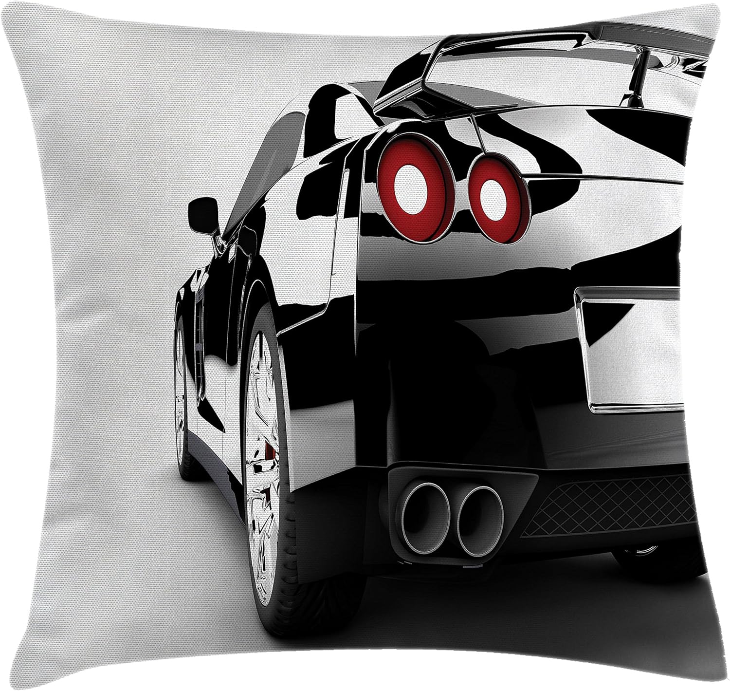 Lunarable Cars Throw Pillow Cushion Cover, Partial View of a Modern Sports Car from