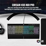 Corsair K55 RGB Pro Membrane Keyboard IP42 Dust Resistant UK Layout QWERTY view 2