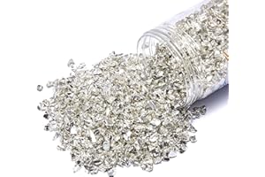 TWINKLING High Luster Crushed Glass Glitter, Broken Glass, Fire Glass Gems Chips for Fire Pit, DIY Resin Art, Epoxy Crafts, Geode Painting, Aquarium Decoration, 6-9mm(370g/13oz.) (Silver)