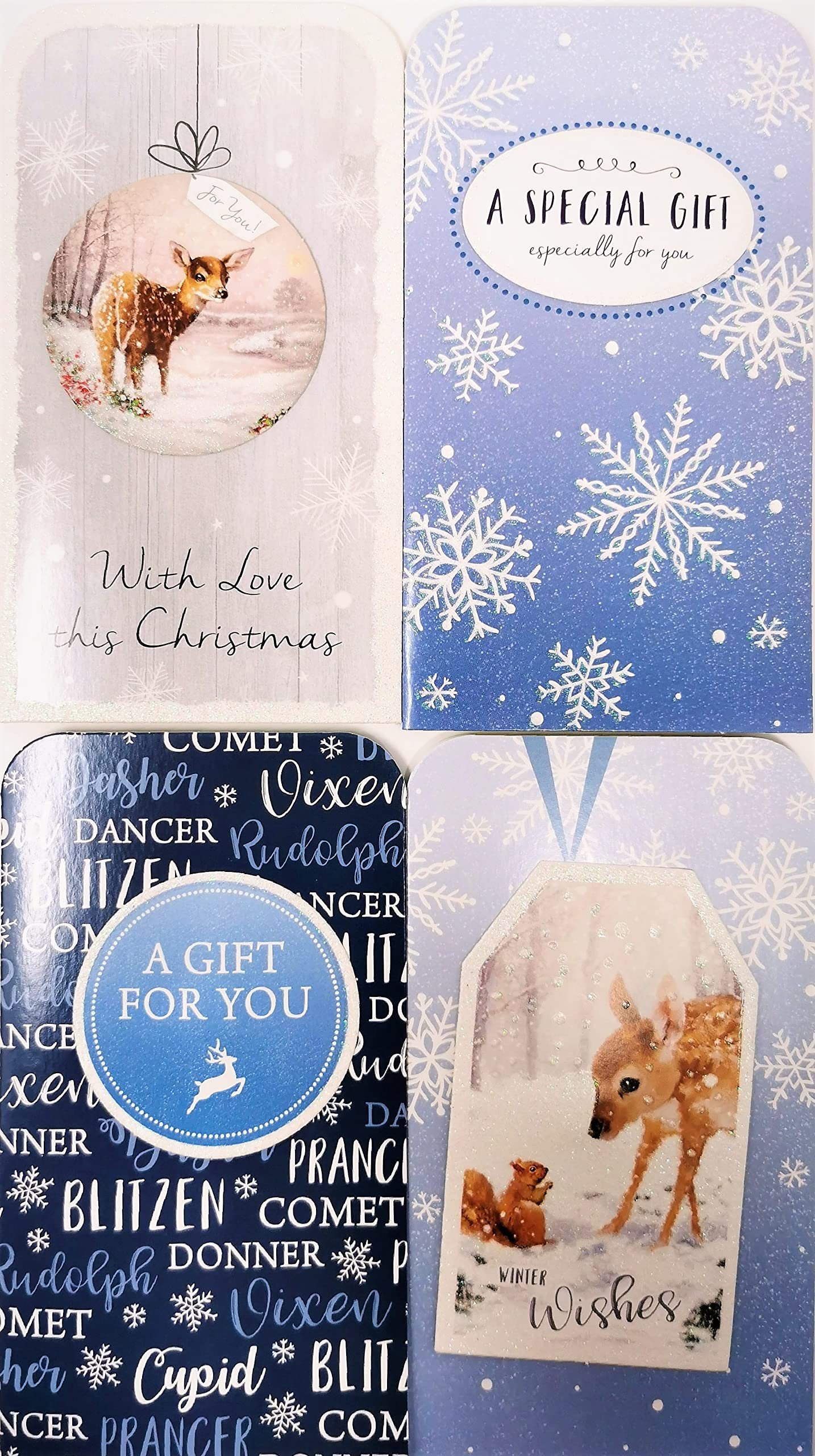 4 Assorted Handcrafted Money Wallets & Envelopes Winter Wonderland (8472)