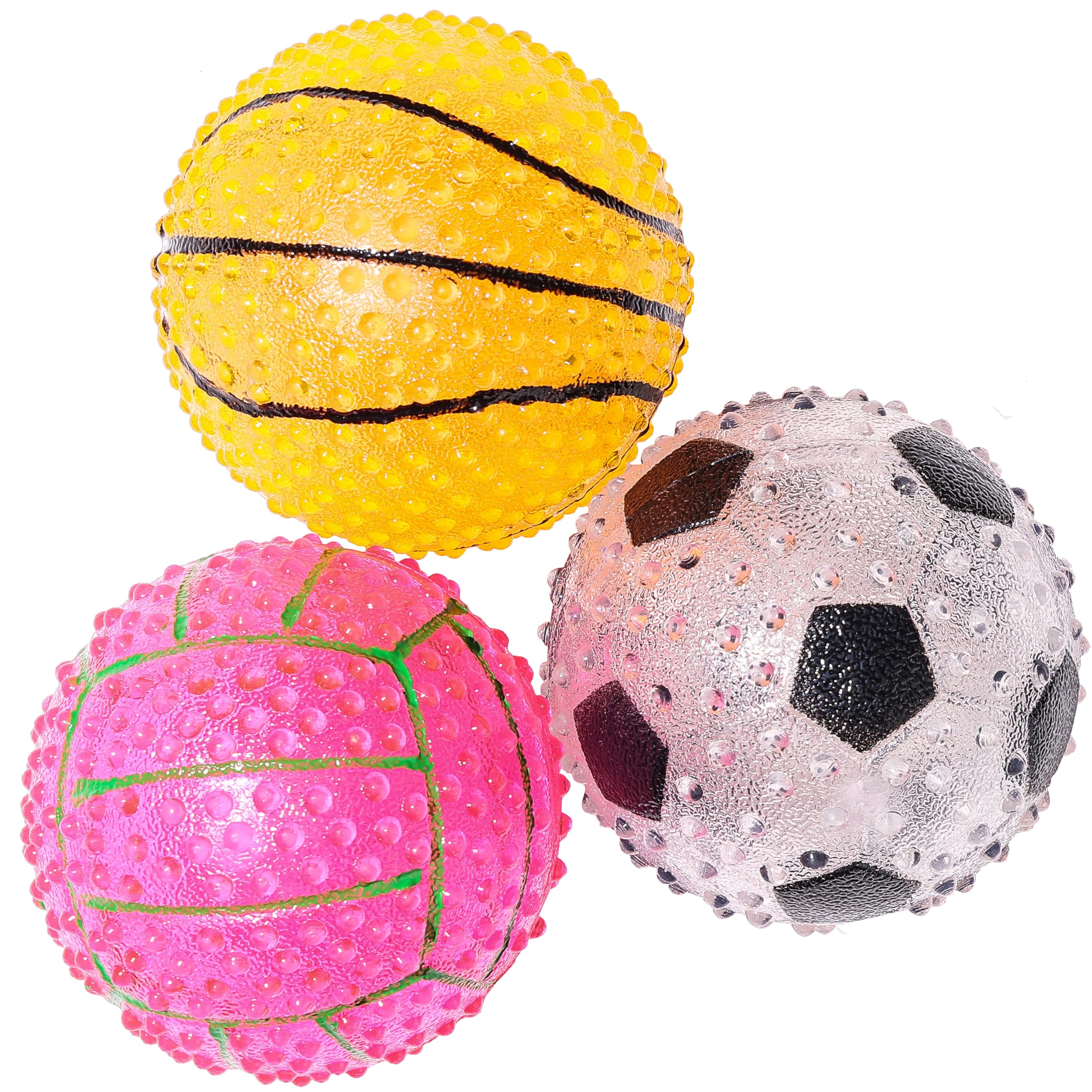 Photo 1 of Tamu style Dog Squeaky Ball Toys, 2.5 Inch Spike Soccer Basketball Volleyball 3 Pack, Perfect for Puppy and Small Dogs
