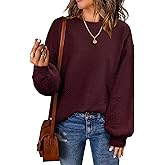 NIeyook Women's Oversized Sweaters Fall Winter Trendy Crew Neck Pullover Sweater Long Sleeve Loose Heathered Knit Tops 2025