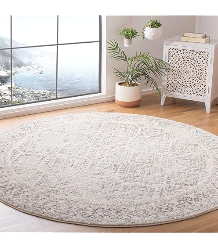 Unique Loom Traditional La Jolla 6 X 6 (ft) Brown/Ivory Round Indoor