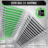 SWANLAKE Magnetic Wrench Organizer 4-Piece 64-Slot SAE Metric Tool Tray Storage view 6