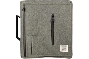 Hilroy - Classeur à fermeture éclair à anneau en D de 5,1 cm avec poches avant zippées (gris)