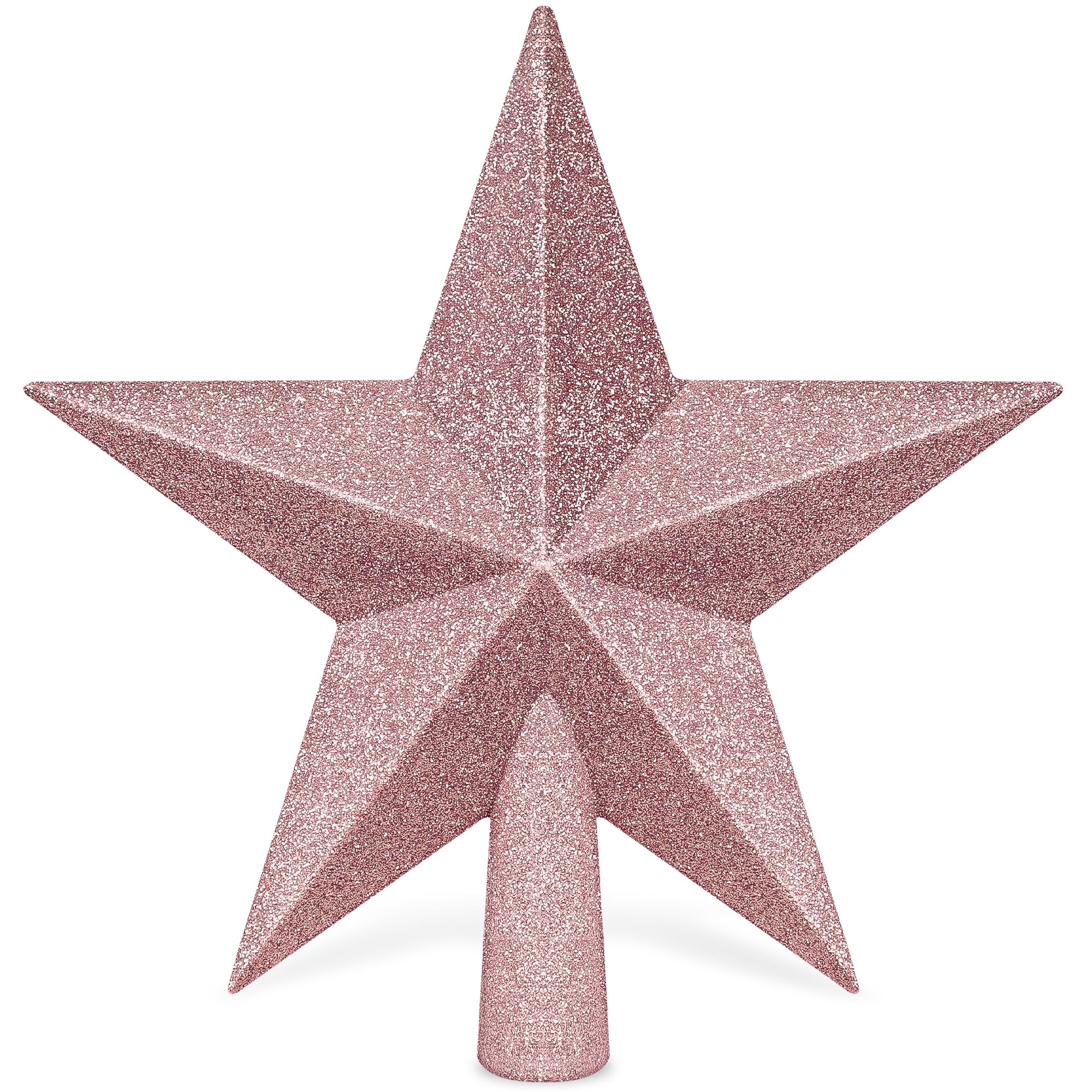 Photo 1 of ++4 PACK++Tree Topper Star, 8" Rose Gold Christmas Star Tree Topper Accessories, Xmas Glitter 3D Bethlehem Tree Topper Ornament, Waterproof Holiday Christmas Tree Topper Star Decor for Home Indoor Outdoor