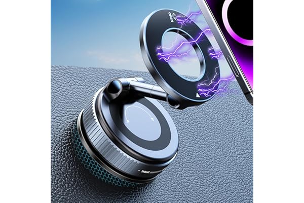 snanlen Upgraded 360° Nano Gel Vacuum Magnetic Phone Holder, Car Phone Holder for Magsafe[108+LBS Strongest Suction & 3000gf