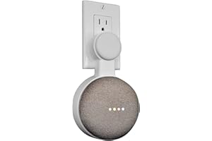 Mount Genie Affordable Essentials Google Home Mini Outlet Wall Mount Hanger Stand | A Low-Cost Space-Saving Solution (White, 