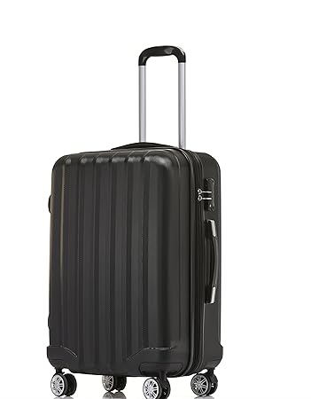 BEIBYE TSA-Schloß 2080 Hangepäck Zwillingsrollen neu Reisekoffer Koffer Trolley Hartschale Set-XL-L-M(Boardcase) (Schwarz, XL