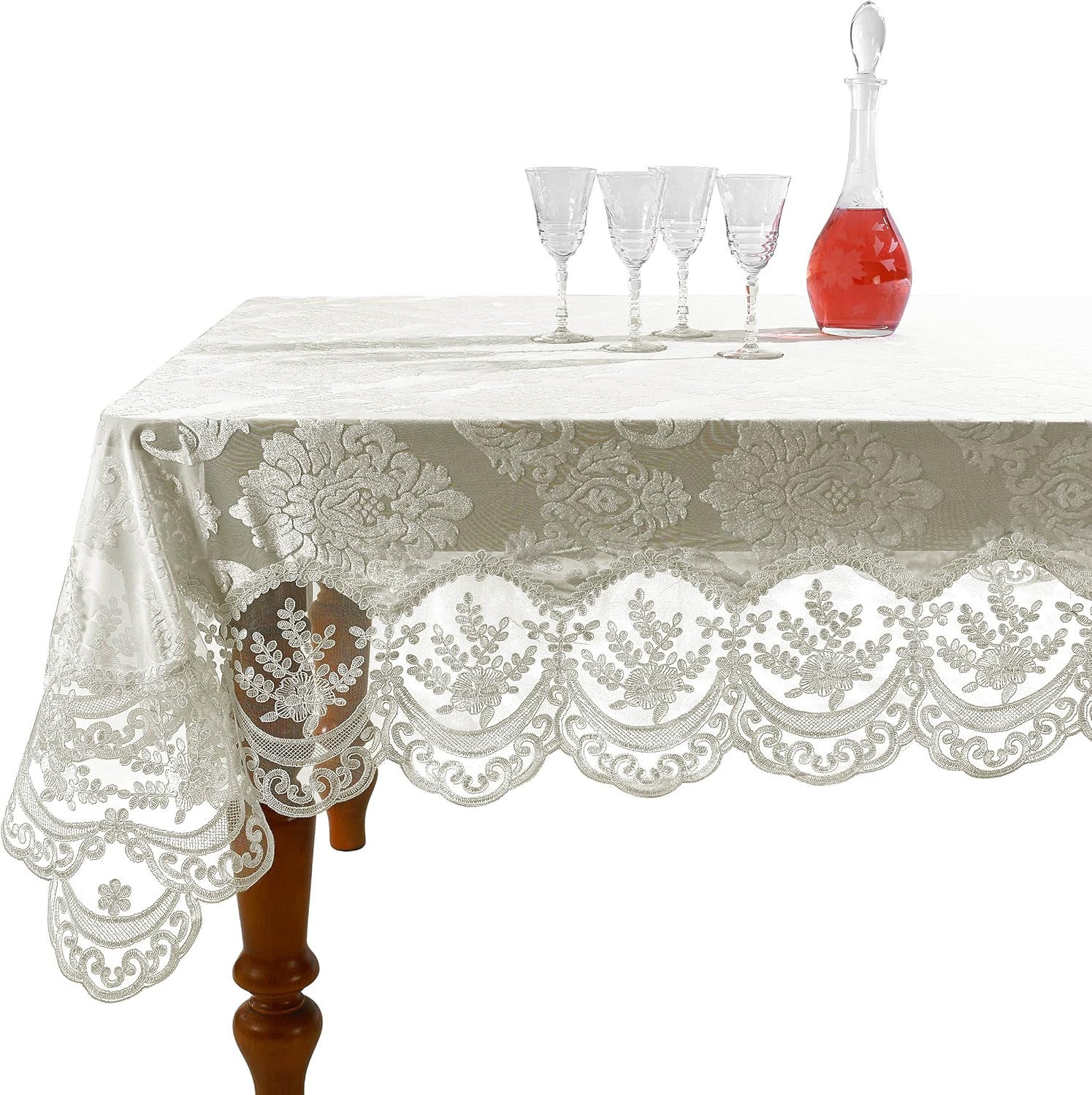 Best ivory crocheted table cloth