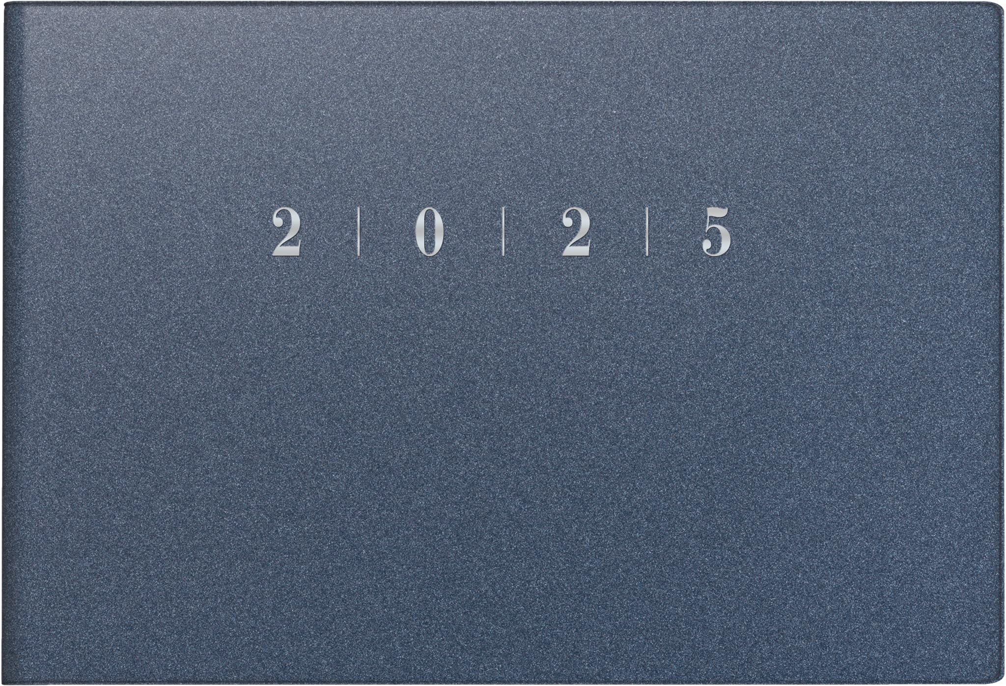 rido/idé Septimus Pocket Diary (2025), 2 Pages = 1 Week, A6 Landscape, 128 Pages, Plastic Cover Reflection, Blue