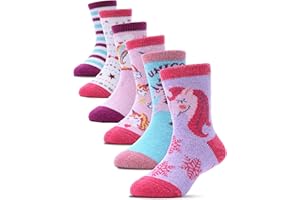 ProEtrade Merino Wool Socks for Kids Toddlers Boys Girls Thick Thermal Warm Winter Hiking Heavy Cozy Crew Socks 6 Pack
