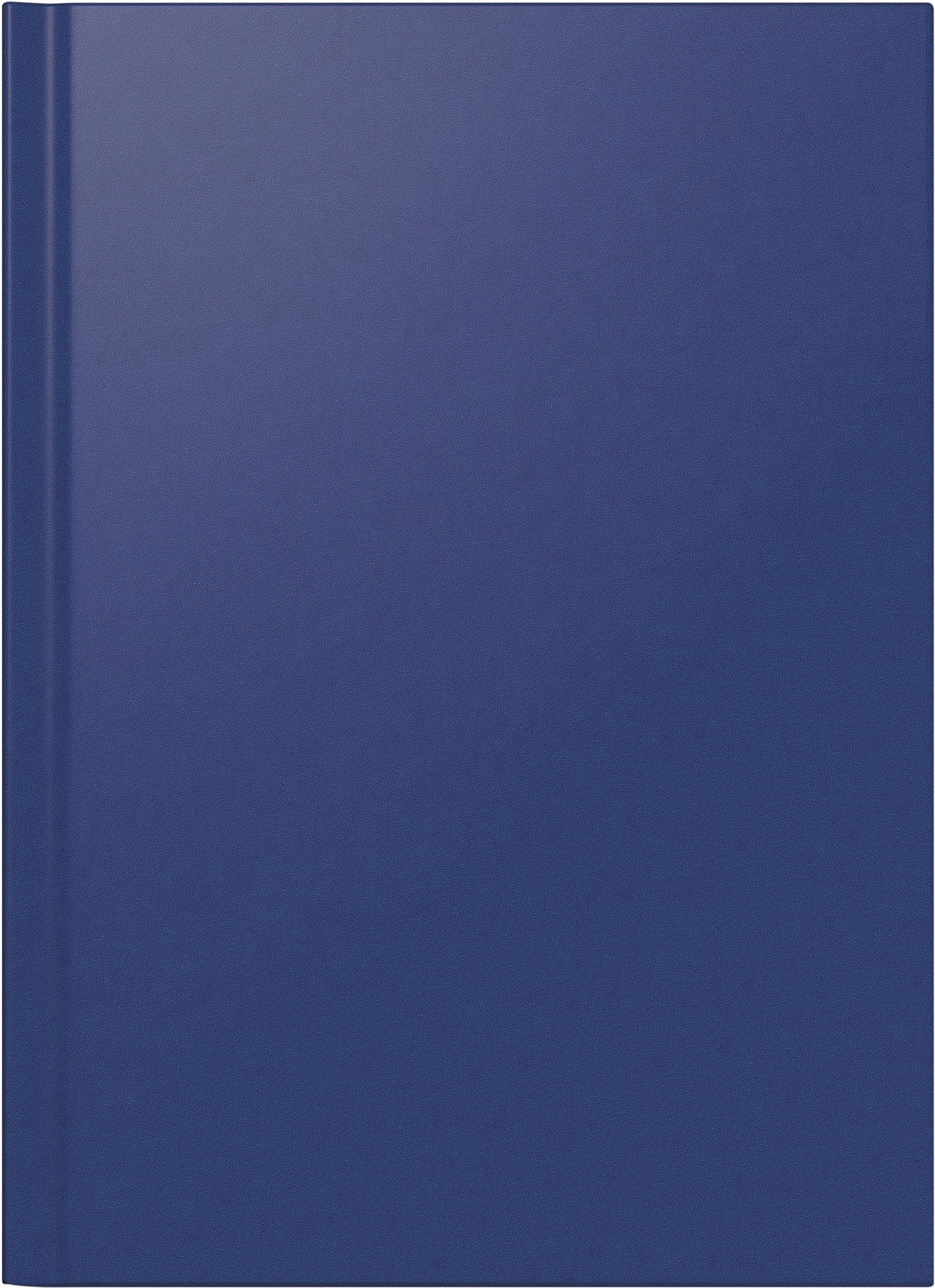 BRUNNEN Book Calendar Model 781 (2025), 2 Pages = 1 Week, A4, 144 Pages, Balacron Cover, Blue