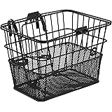 Retrospec Apollo Detachable Front Bike Basket Steel Half-Mesh with Integrated Detachable Hooks and Built-In Handle, Easy Asse