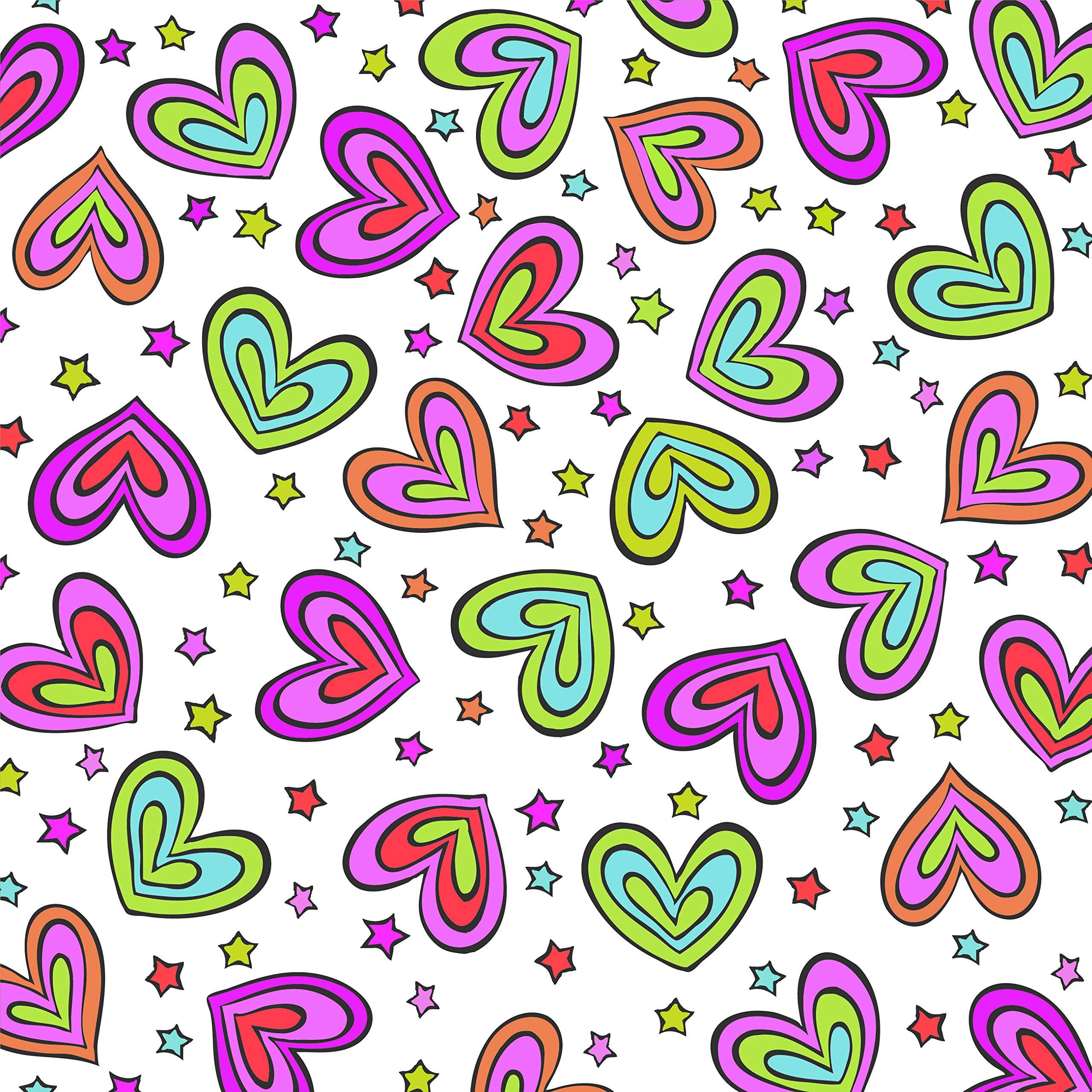 XL Go Optical Glasses Cleaning Microfiber Cloth 22 x 22cm Cute Rainbow Hearts Pattern Extra Large Microfibre Cleaner, 1 pc