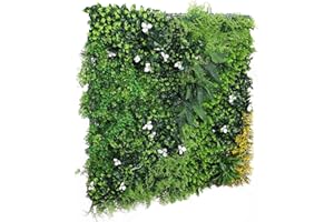 ANMINY 16Pcs Grass Wall Panels 10" x 10" Artificial Grass Plant Greenery Wall Backdrop 11 Sqft Thickened High-Density Faux Boxwood Panels Privacy Fence Hedge for Indoor Outdoor Party Wedding Garden
