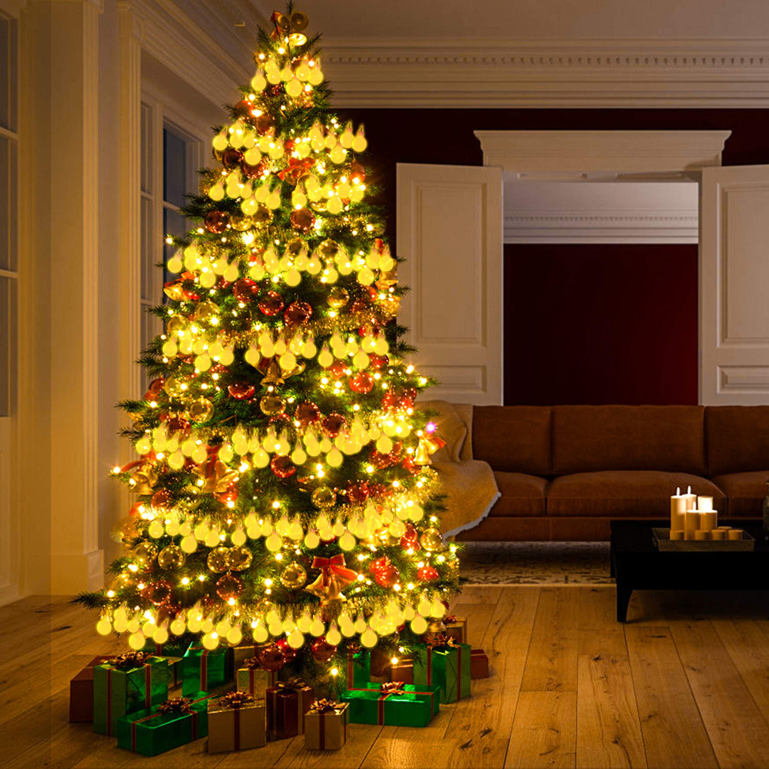 Battery Fairy Lights - Outdoor Fairy Lights [Remote & Timer] 33FT/10M 100Leds 8 Modes Waterproof Battery Powered Fairy Lights for Decorations Christmas (Warm White)