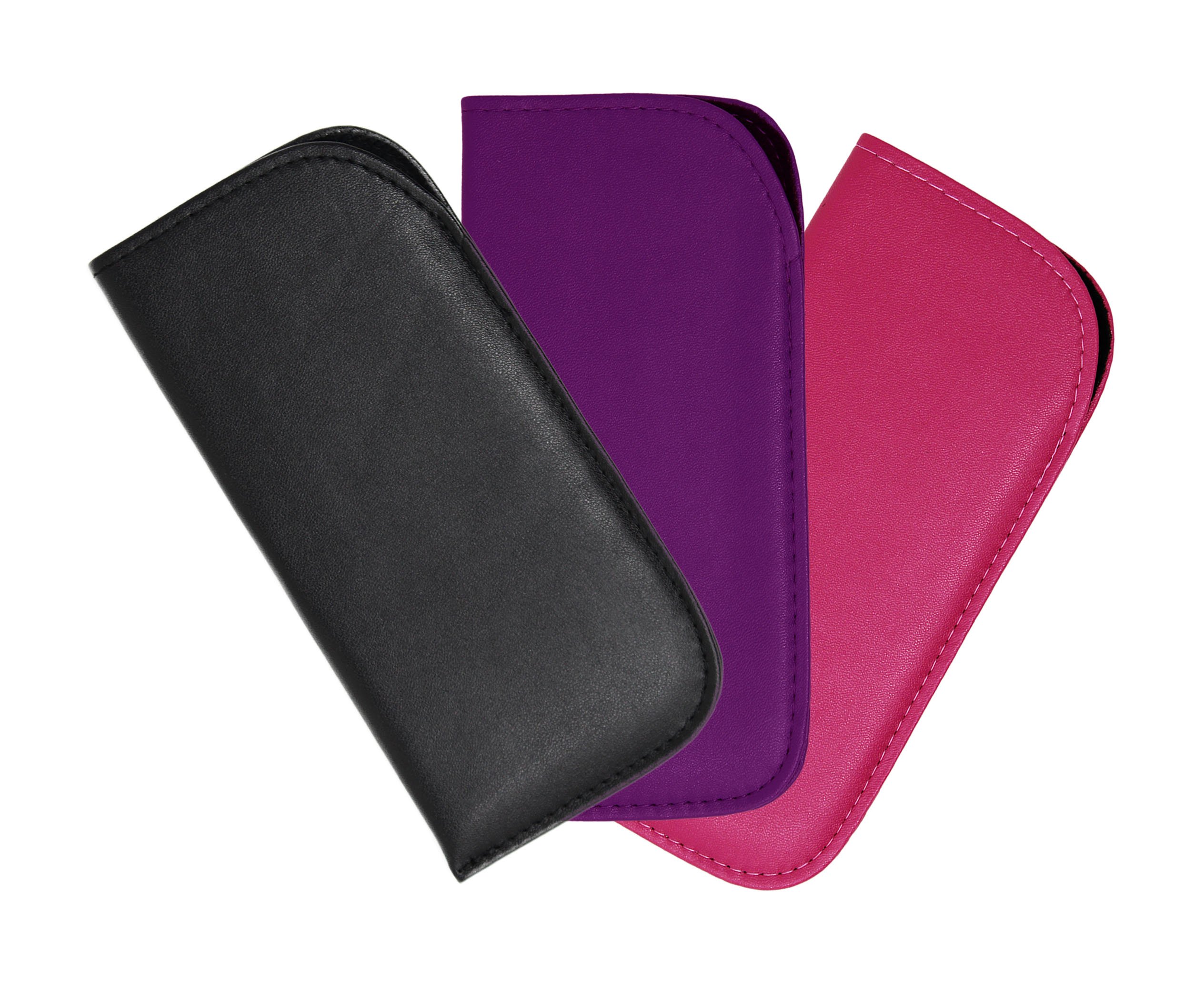 3 Pack Soft Slip In Eyeglass Case for Women Glasses, Reading Glasses