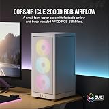 Corsair iCUE 2000D RGB AIRFLOW Mini-ITX PC Case White 3x AF120 Fans Lighting view 2