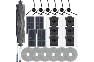 Bluearks 25Pcs X40 Ultra Accessories Kit for Dreame X40 Ultra/L40 Ultra/MOVA P10/P50 Pro Ultra Vacuum Cleaner Replacement Parts,1 Main Brush 6 Mop Pads 4 Hepa Filters 6 Side Brush 6 Vacuum Bags