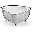 RSVP International Endurance® In-Sink Mesh Colander Strainer Basket, 3 Quart | Organize Sponges, Collect Food Scraps | Dishwasher Safe | Small Corner Basket | Steaming, Draining & Rinsing