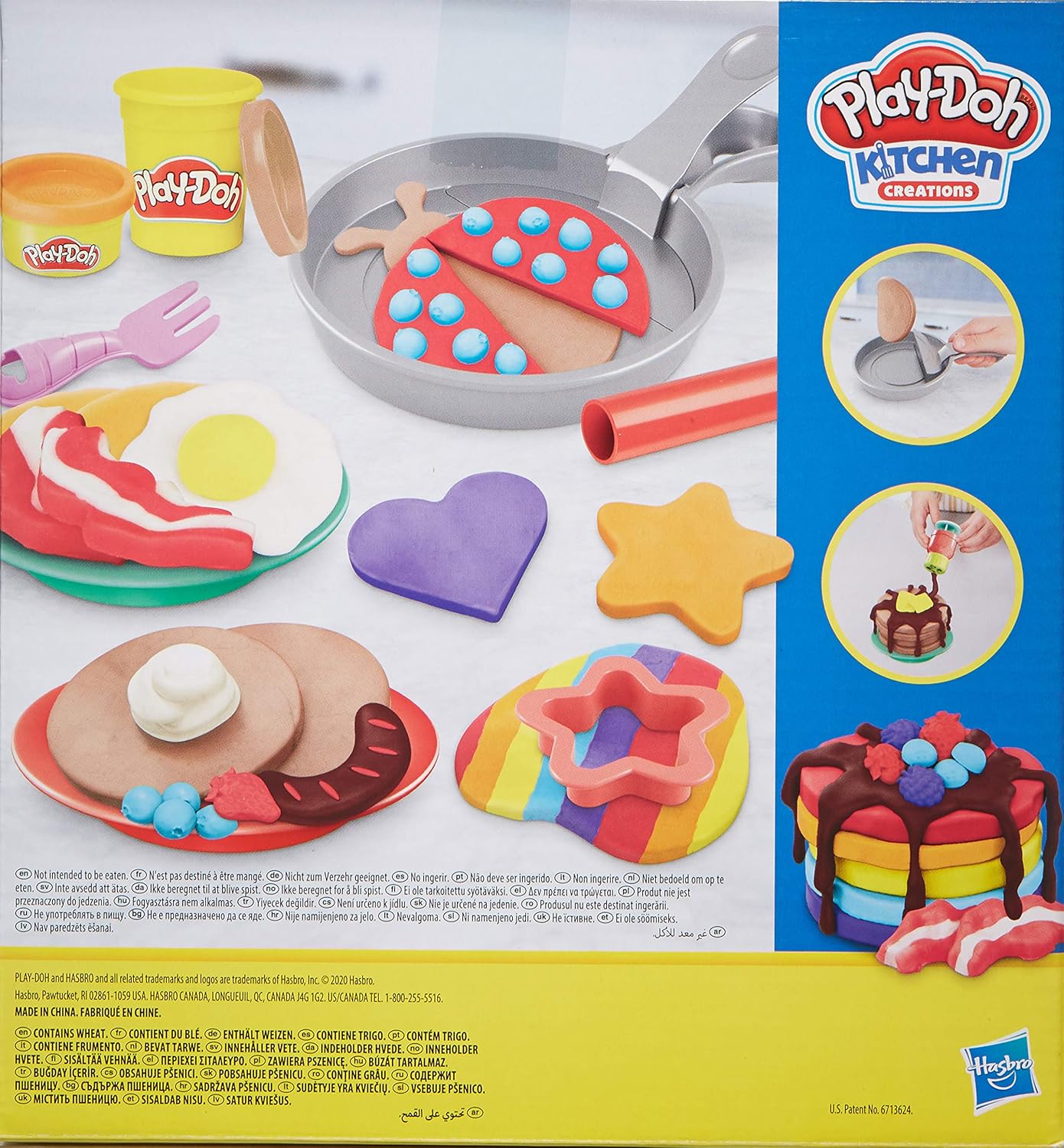 Play-Doh Kitchen Creations Flip 'n Pancakes Playset 14-Piece Breakfast Toy for Kids 3 Years and Up with 8 Non-Toxic Modelling Compound Colours - Image 4