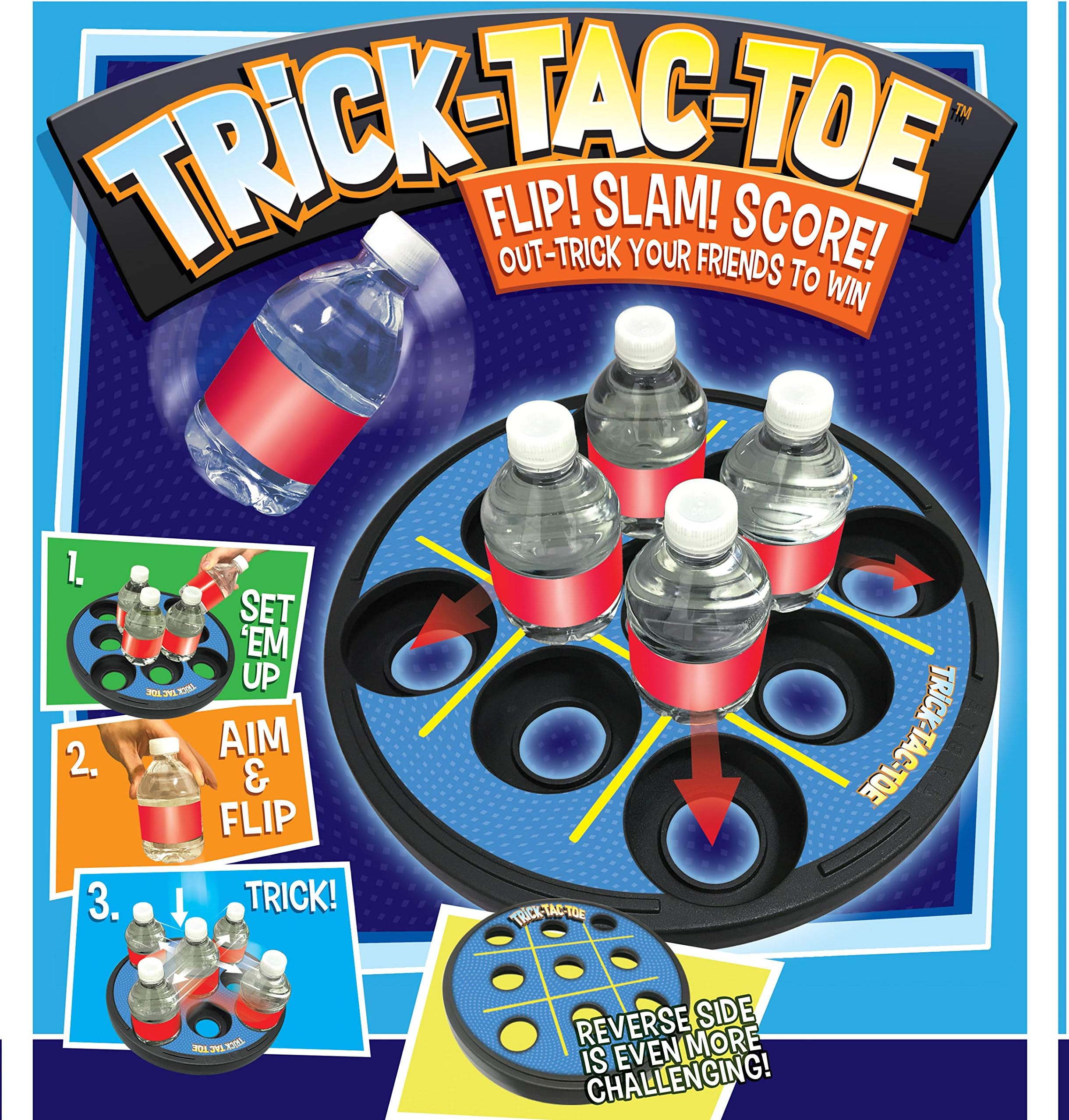 Trick-Tac-Toe Bottle Flipping Game for Indoors, Tailgate or Backyard by Cortex Toys