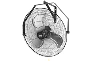 Xcity 20 Inch Metal Garage Wall Mount Fan：3-speed High Velocity Industrial Fan, Adjustable Tilt, 5500 CFM Aluminum Blades for Warehouse Workshop Greenhouse Commercial