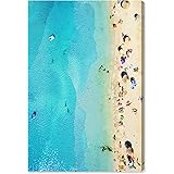 Amazon Brand – Rivet Aerial Turquoise Blue Overhead Photo of Mediterranean Beach, 30" x 45"