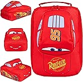 Disney Cars Lunch Bag for Kids Lightning McQueen Car Shaped Lunch Cooler Bag with Mesh Pocket Name Tag for School Snacks Travel Gifts for Kids