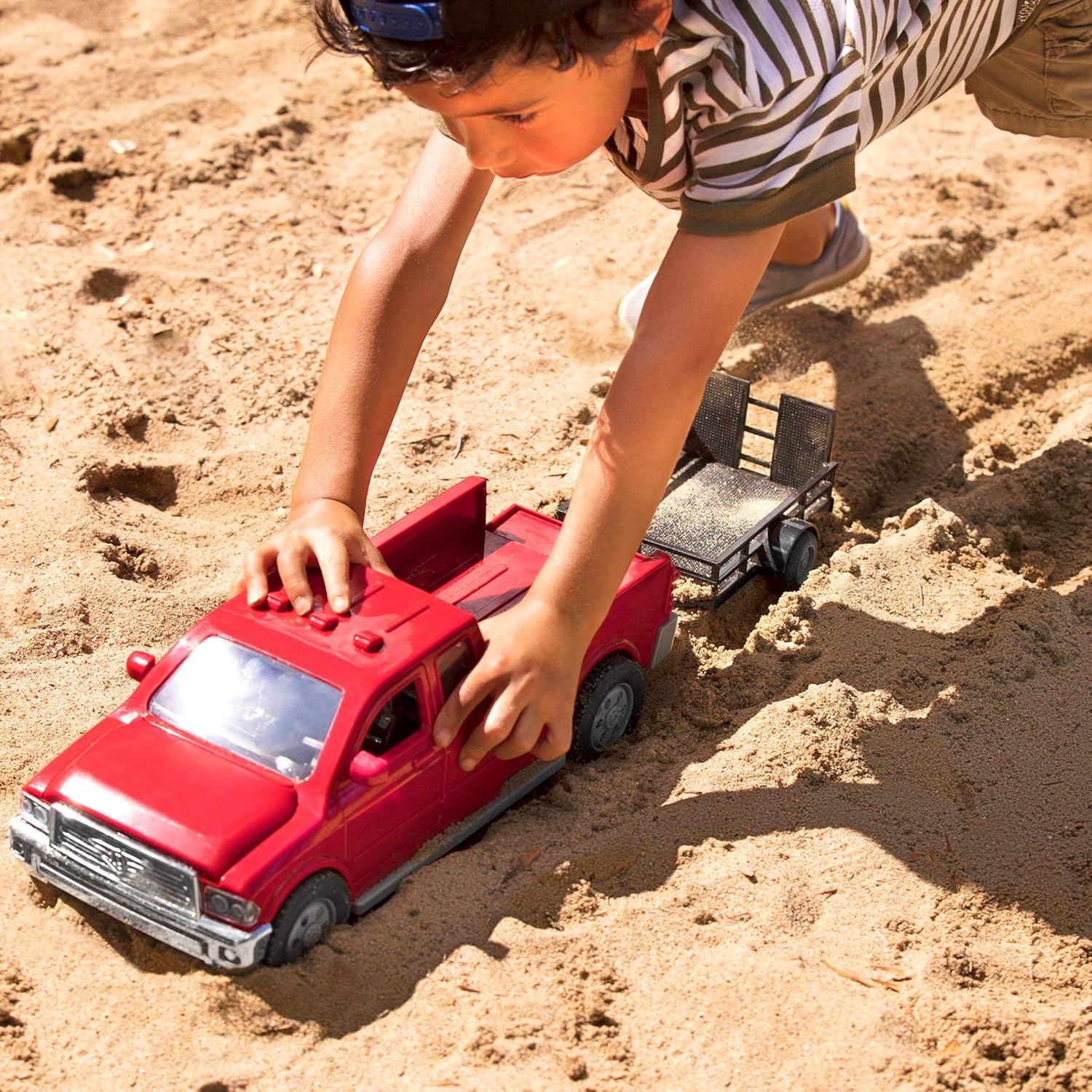 DRIVEN by Battat WH1110C1Z Mid-Sized Midrange Pick Detachable Trailer, Lights, and Sounds – Trucks and Construction Toys for Kids Aged 3 and Up, Nylon/A - Image 3