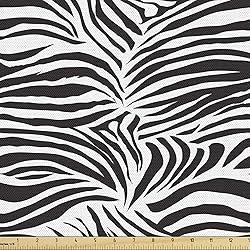 Ambesonne Zebra Print Fabric by The Yard, Striped